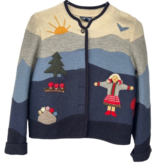 Lands’ End boiled wool cardigan ladies 6 sweater - Picture 1 of 3